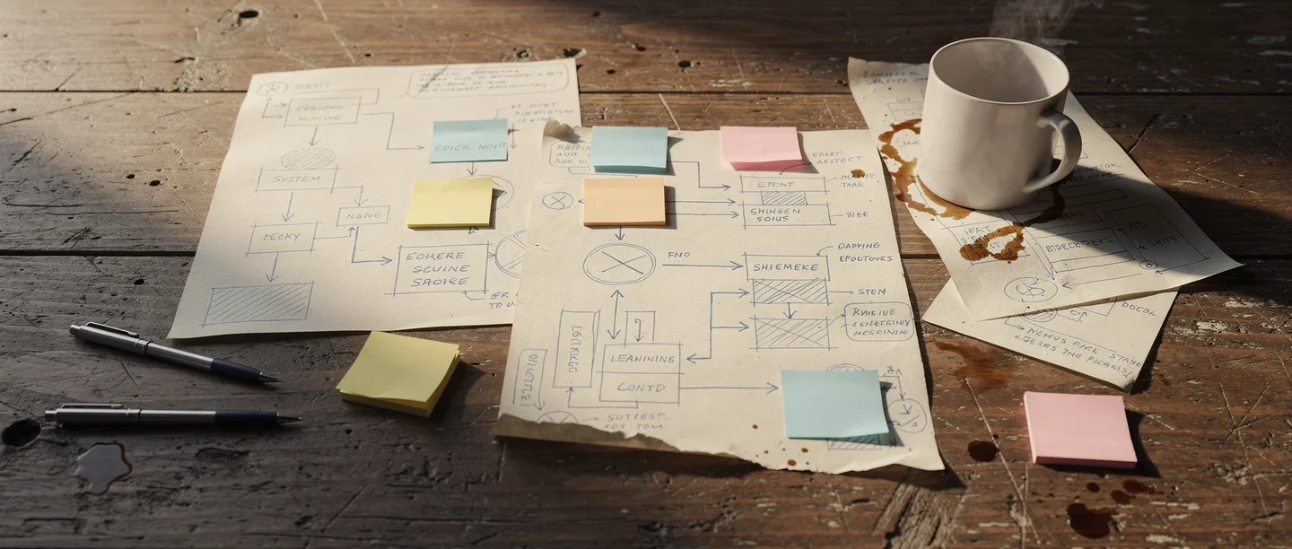 A developer at a laptop setting up their first AI project with the starter CLAUDE.md file