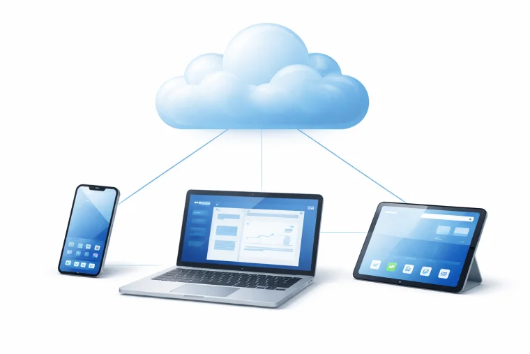 Rows of servers in a data centre with blue indicator lights — the physical infrastructure behind what is the cloud