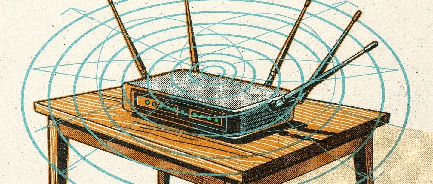 A teenager using a laptop at home with a glowing WiFi symbol — exploring what is WiFi and how wireless internet works