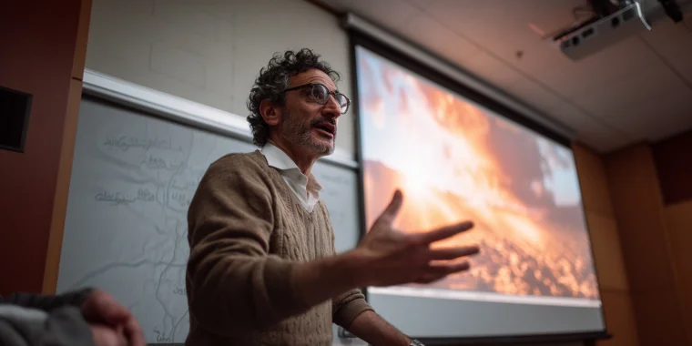 A glowing neural network diagram with text and image outputs — representing what is generative AI and how it creates content