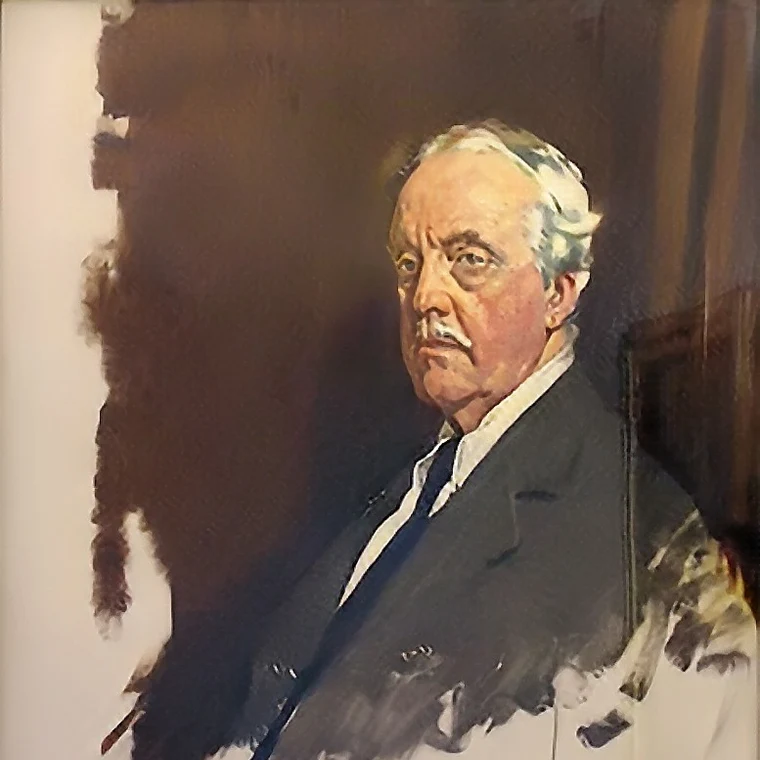 Portrait of Arthur James Balfour by William Orpen, the British Foreign Secretary who authored the Balfour Declaration in 1917