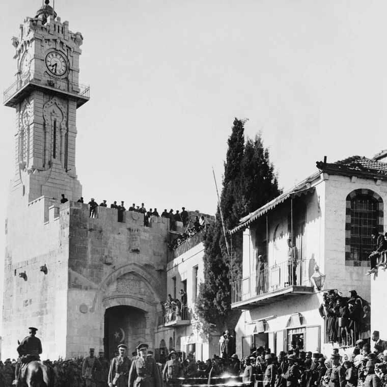 General Edmund Allenby entering Jerusalem on foot in December 1917 after capturing the city from Ottoman forces