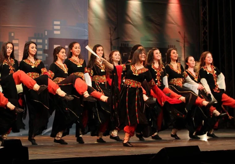 Palestinian girls dancing traditional Dabke — the folk dance is a central expression of Palestinian culture and society
