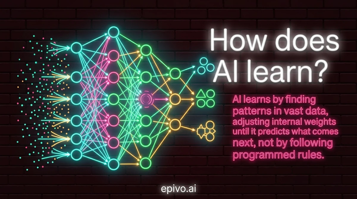 How does AI learn? - visual share card