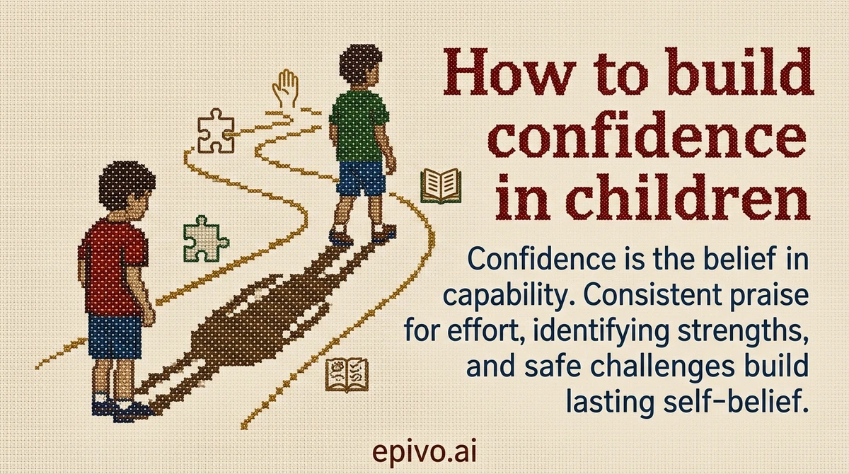 How to build confidence in children - visual share card
