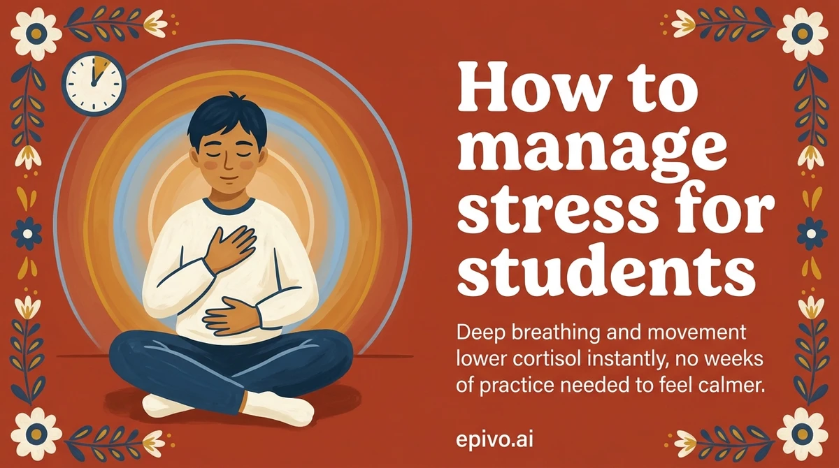 How to manage stress for students - visual share card