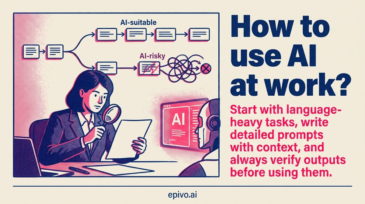 How to use AI at work? - visual share card