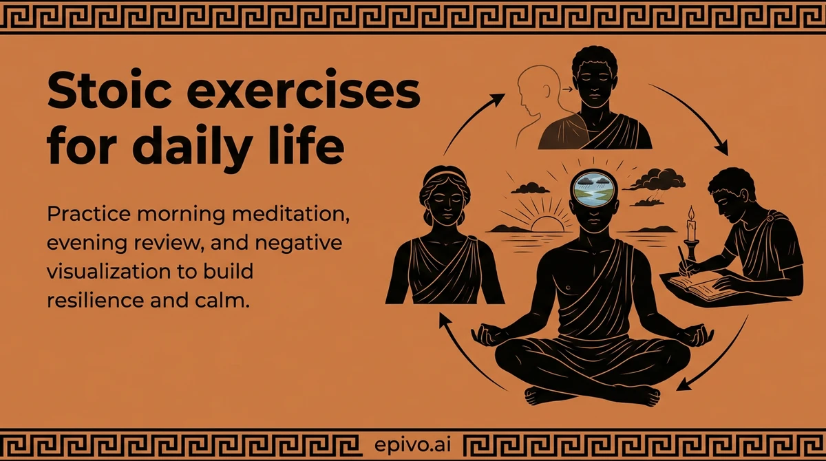 Stoic exercises for daily life - visual share card