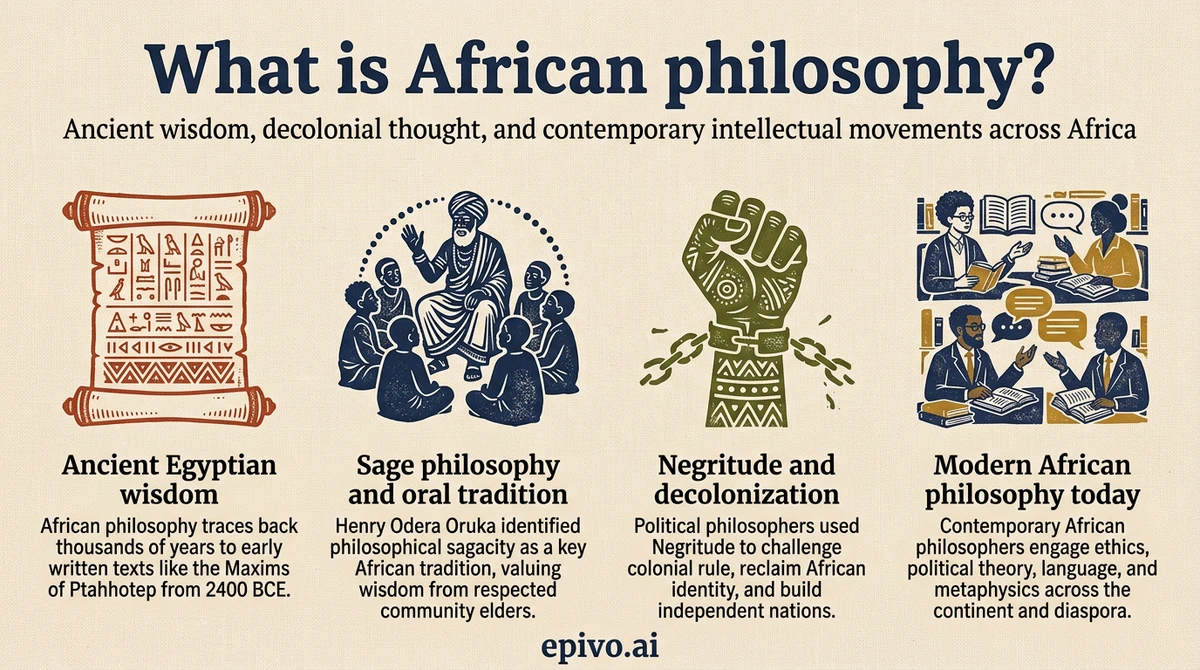 What is African philosophy? - shareable infographic with key concepts