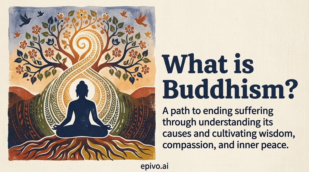 What is Buddhism? - visual share card