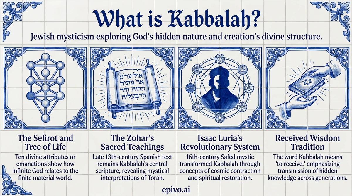 What is Kabbalah? - shareable infographic with key concepts
