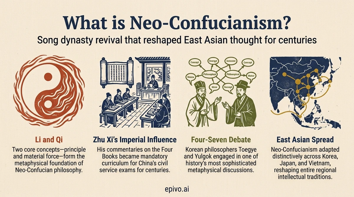 What is Neo-Confucianism? - shareable infographic with key concepts