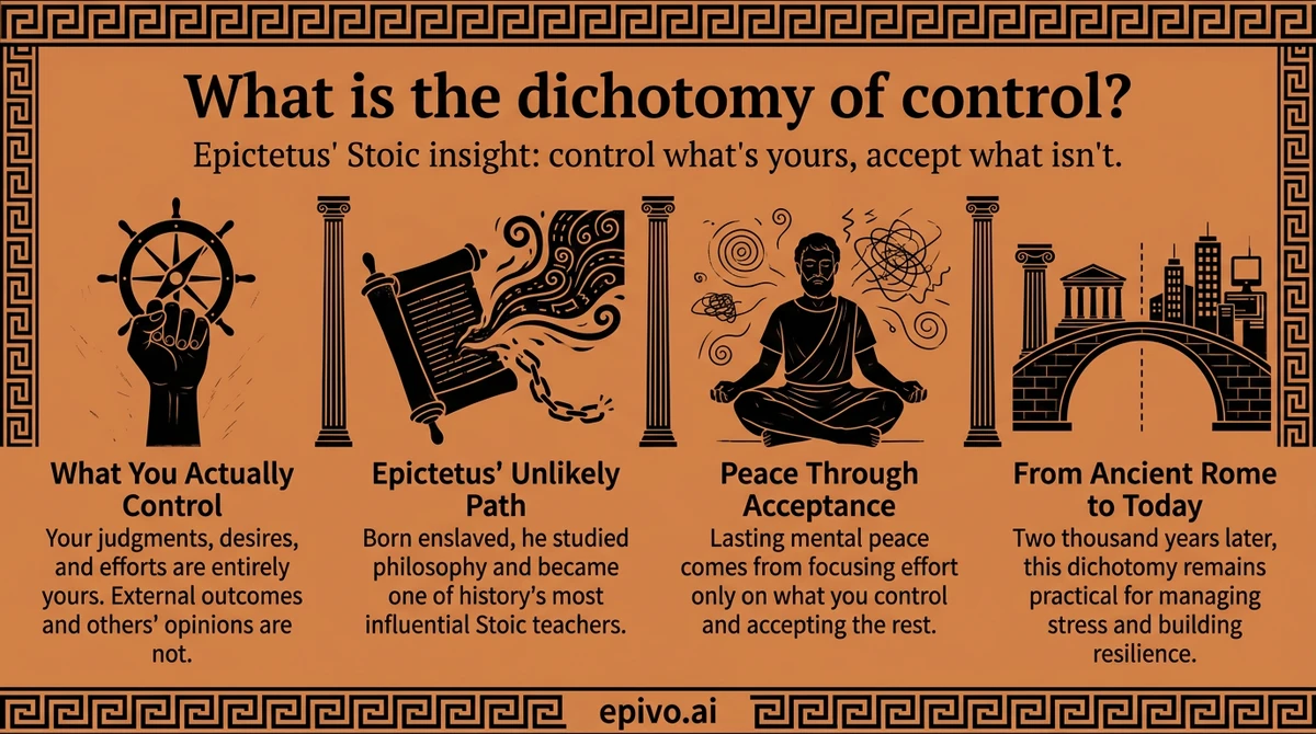 What is the dichotomy of control? - shareable infographic with key concepts