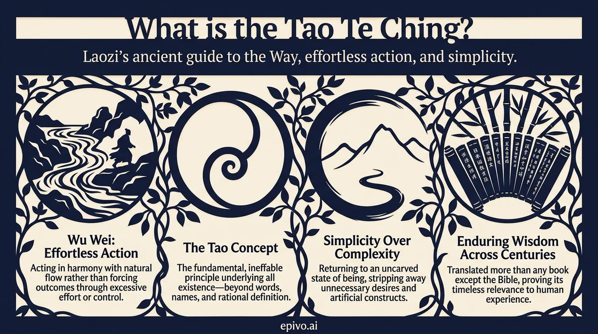 What is the Tao Te Ching? - shareable infographic with key concepts