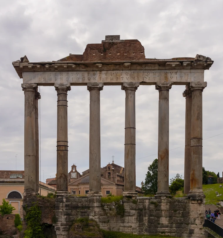 The Temple of Saturn and the Roman Forum in Rome — the political and religious heart of what was ancient Rome's republic and empire