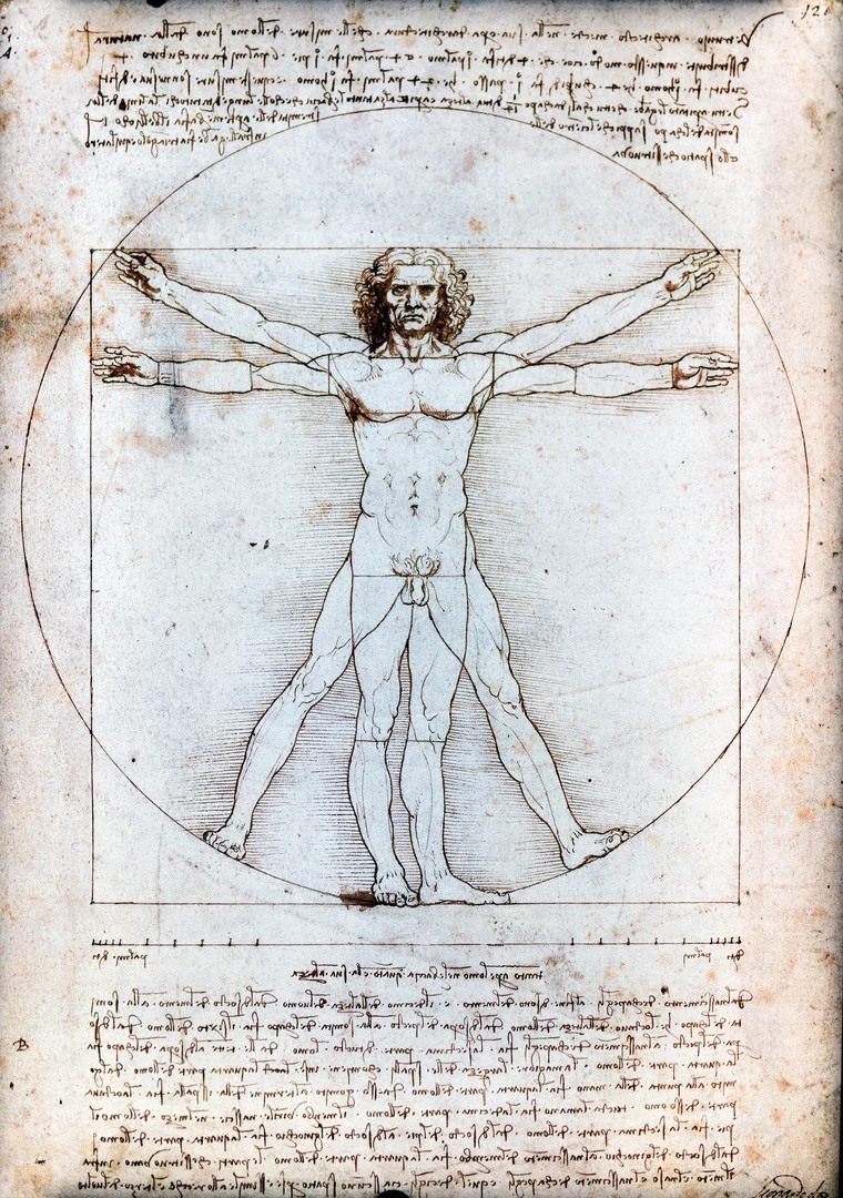 Leonardo da Vinci's Vitruvian Man — a Renaissance exploration of human proportion combining art and scientific inquiry