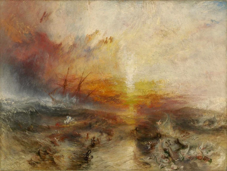 J. M. W. Turner's painting 'The Slave Ship' depicting the horrors of the Middle Passage and the transatlantic slave trade