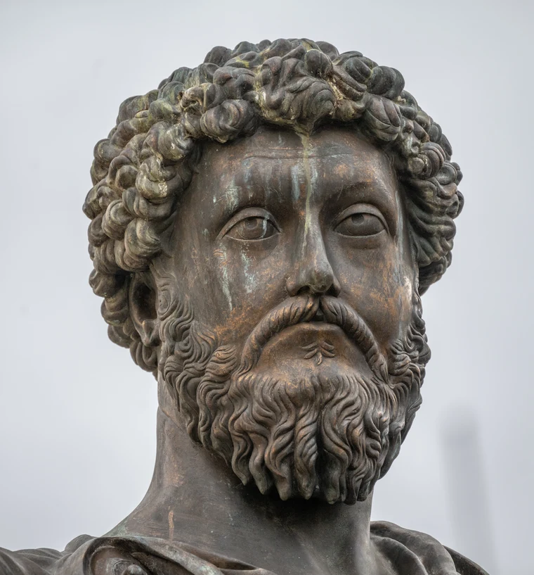 The bronze equestrian statue of Marcus Aurelius on Capitoline Hill, Rome — symbol of Rome's philosopher-emperor