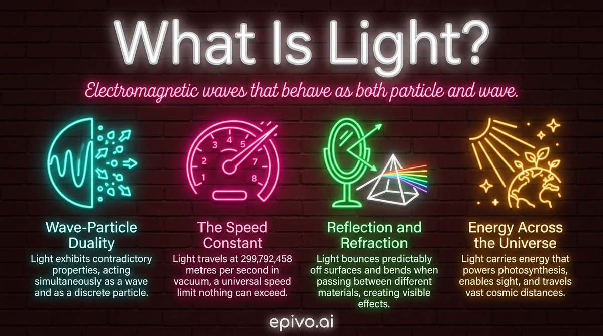 What Is Light? - shareable infographic with key concepts