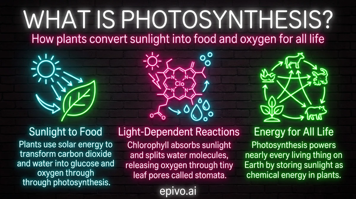 What Is Photosynthesis? - shareable infographic with key concepts