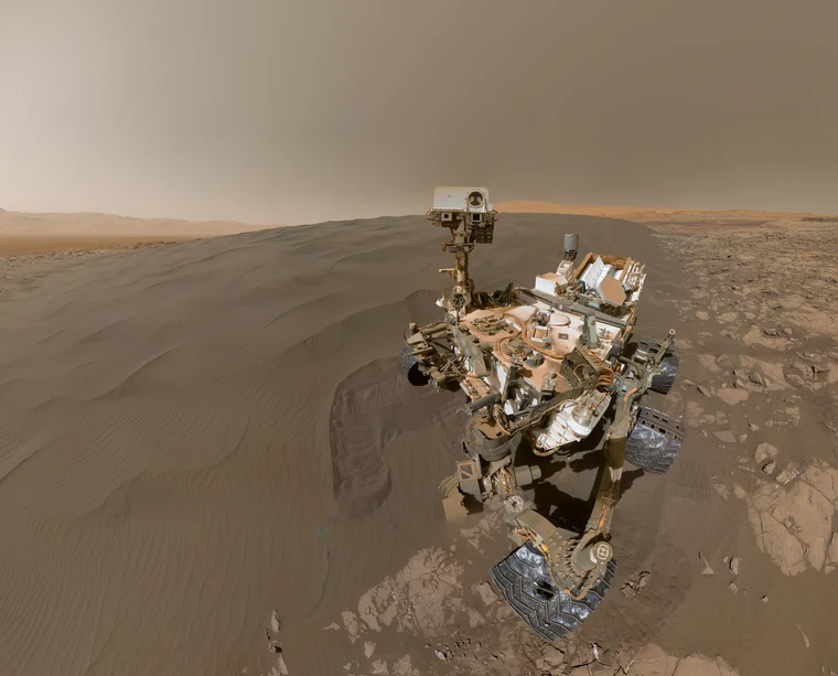NASA Curiosity rover selfie on Mars surface at Namib Dune