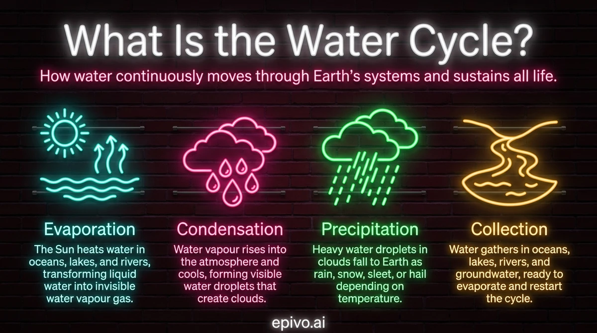 What Is the Water Cycle? - shareable infographic with key concepts
