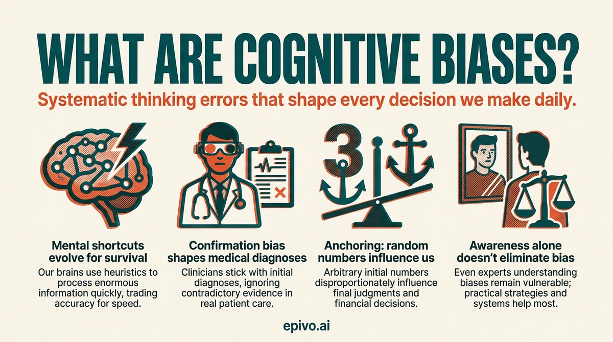 What are cognitive biases? - shareable infographic with key concepts