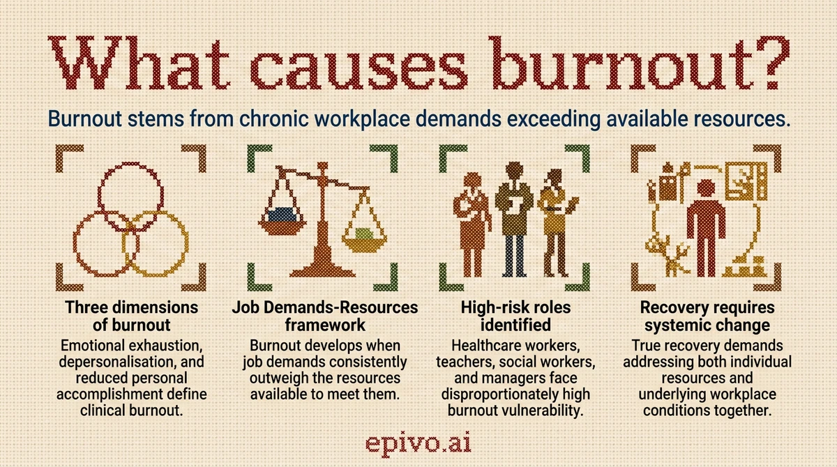 What causes burnout? - shareable infographic with key concepts