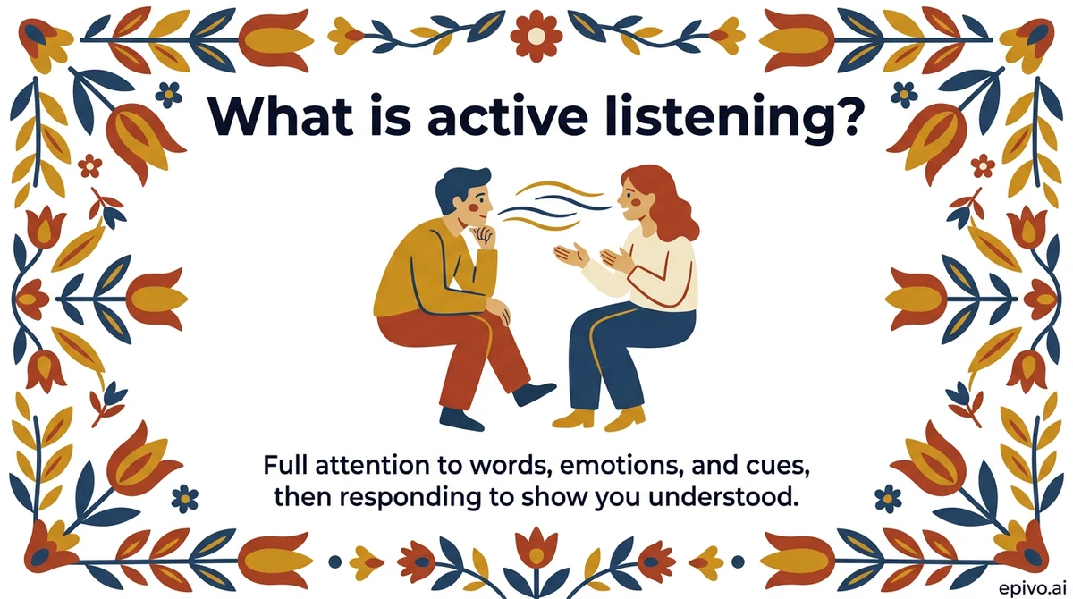 What is active listening? - visual share card