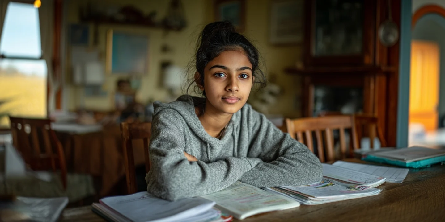 Student studying for IGCSE exams with a personal tutor